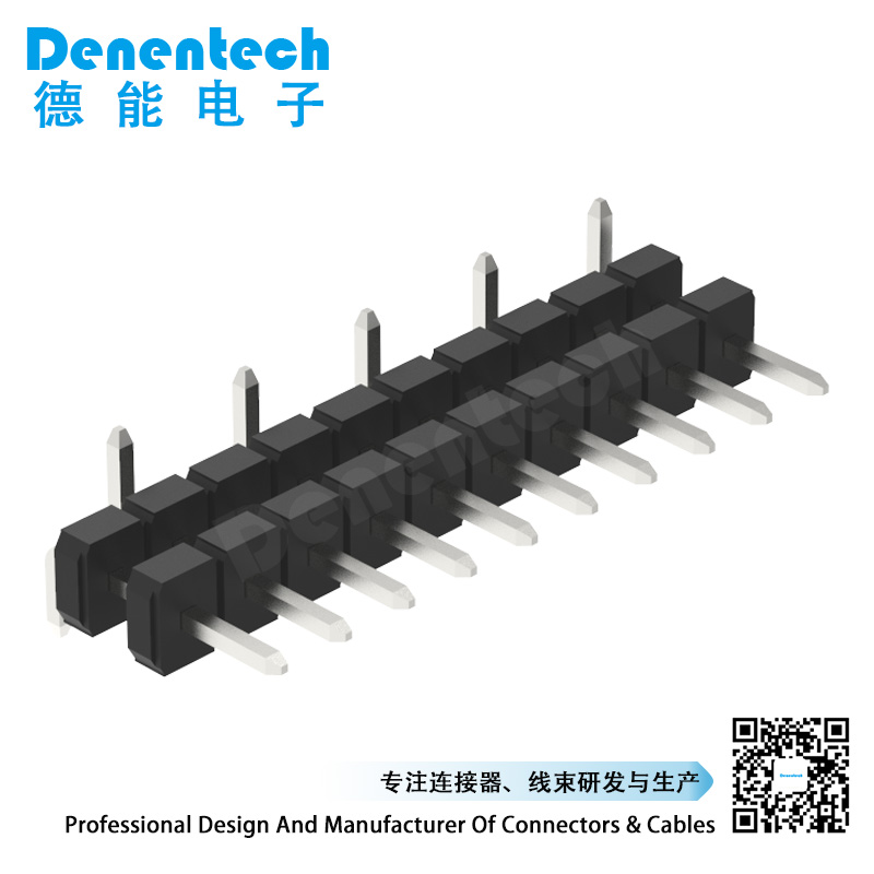 Denentech 5.08mm pin header single row dual plastic straight SMT with peg smt female pin header low profile